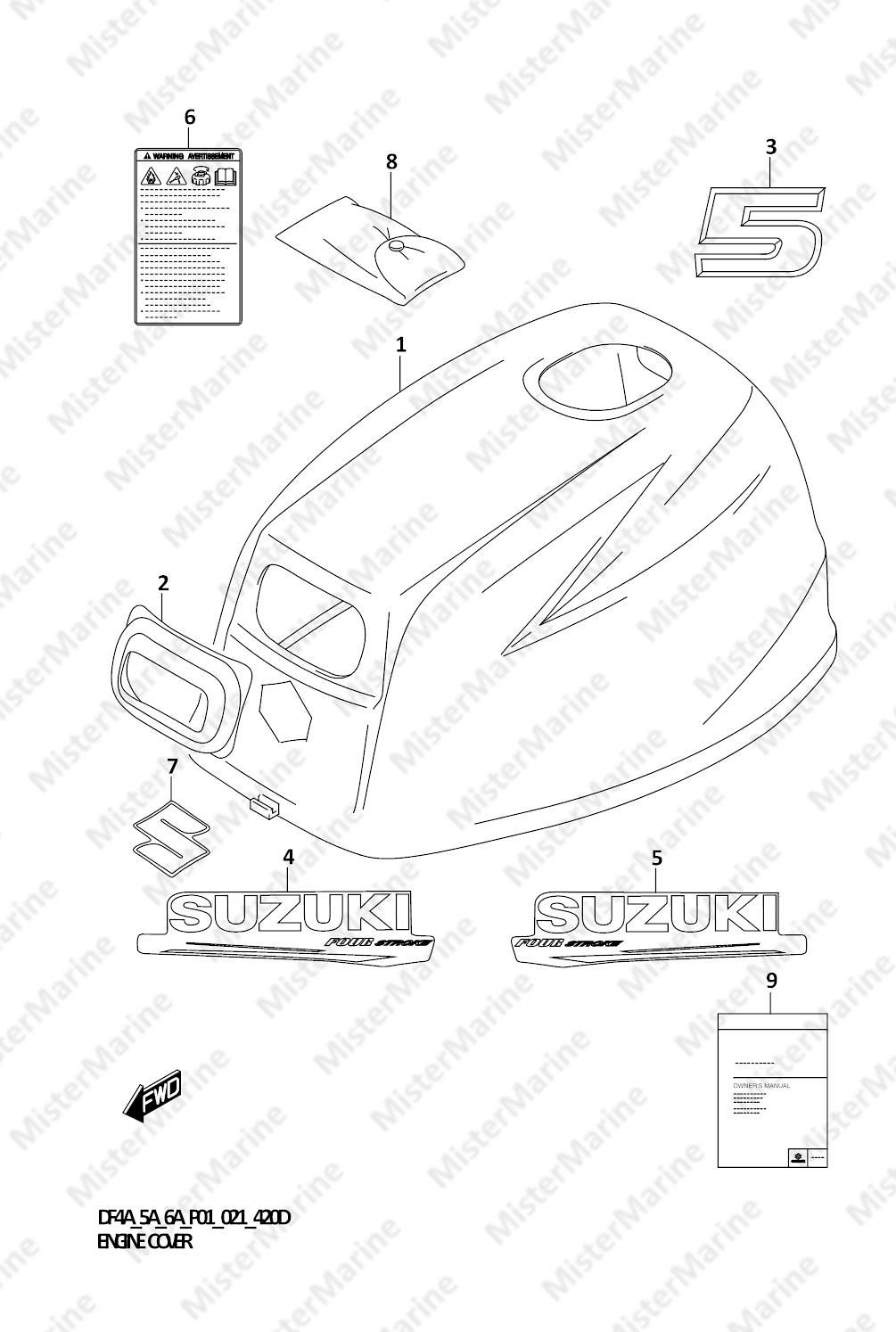 FIG.420D (1-C-13) ENGINE COVER (DF5A:020)