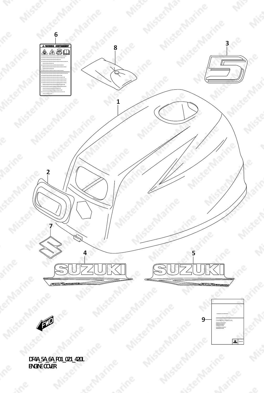 FIG.420L (1-C-16) ENGINE COVER (DF5A:021)