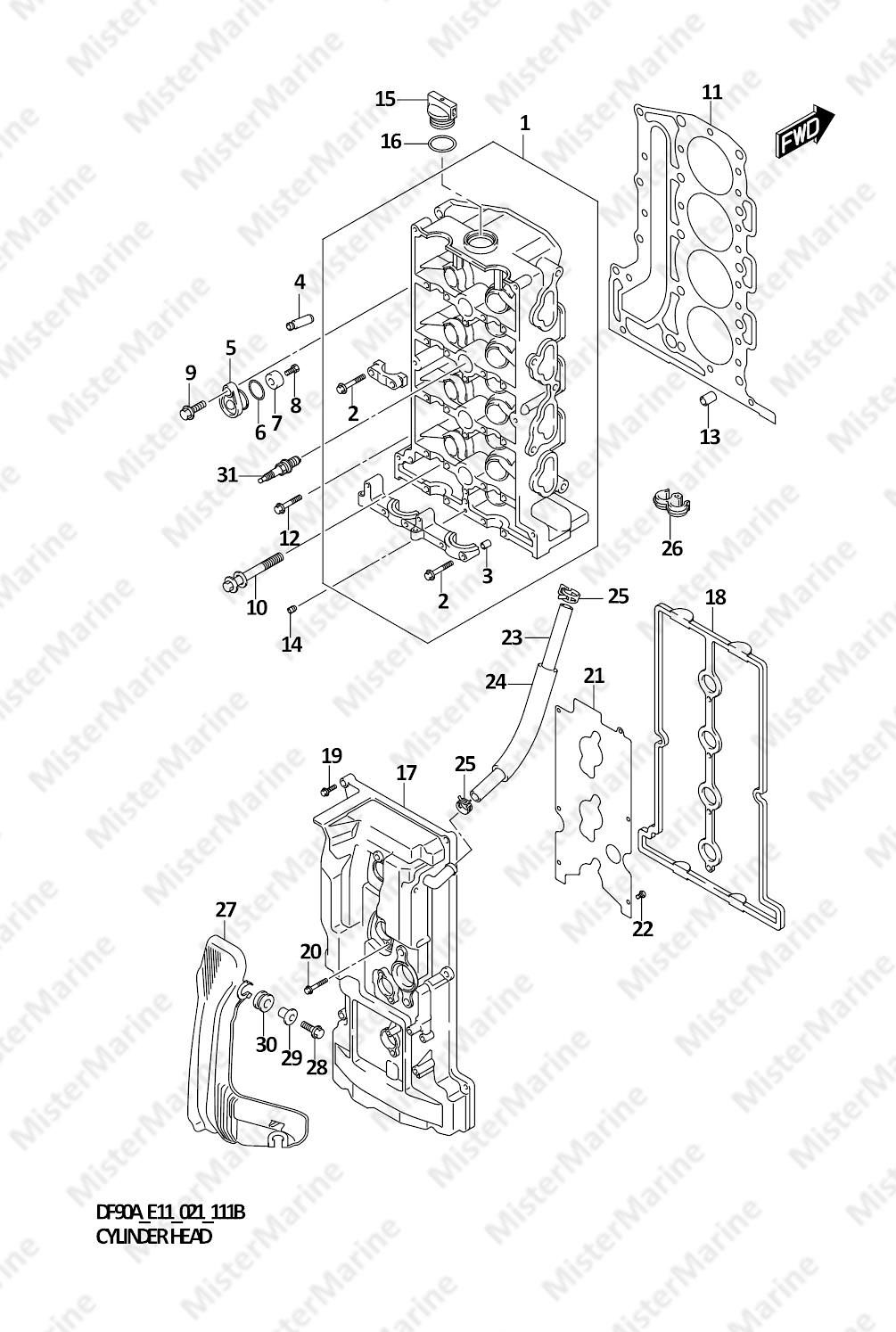 15 FIG.111B (1-B-4) CYLINDER HEAD (SEE NOTE)