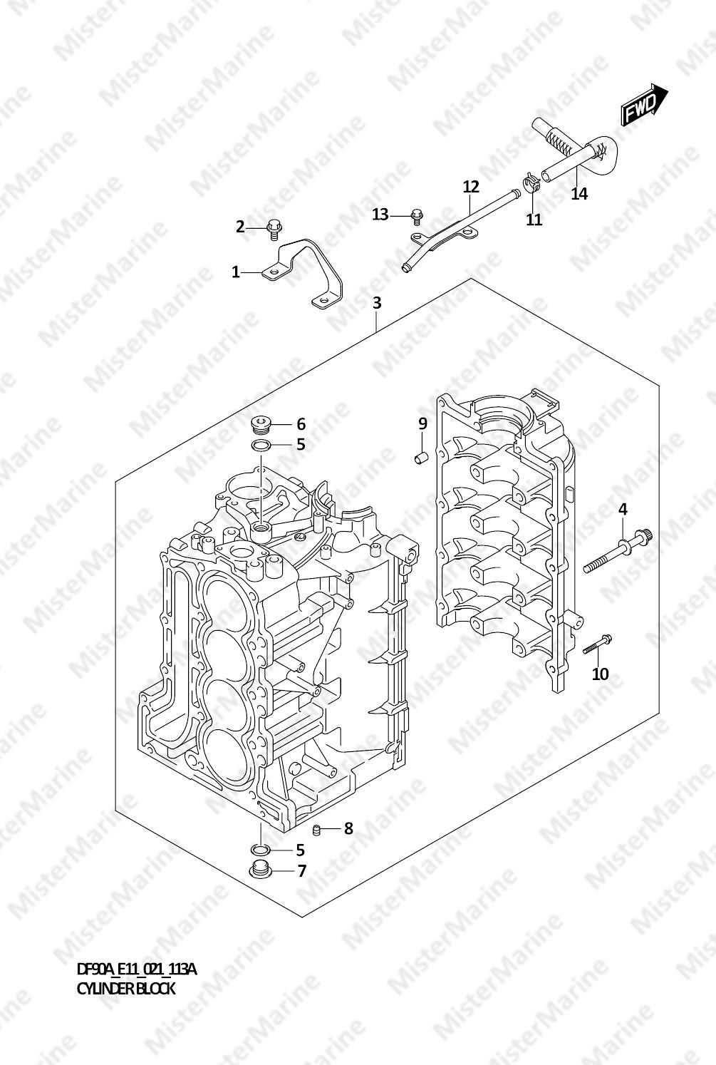 FIG.113A (1-B-8) CYLINDER BLOCK