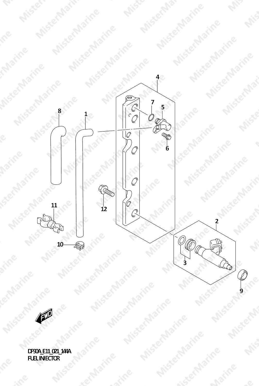 FIG.144A (1-C-12) FUEL INJECTOR (E01,E03,E11)