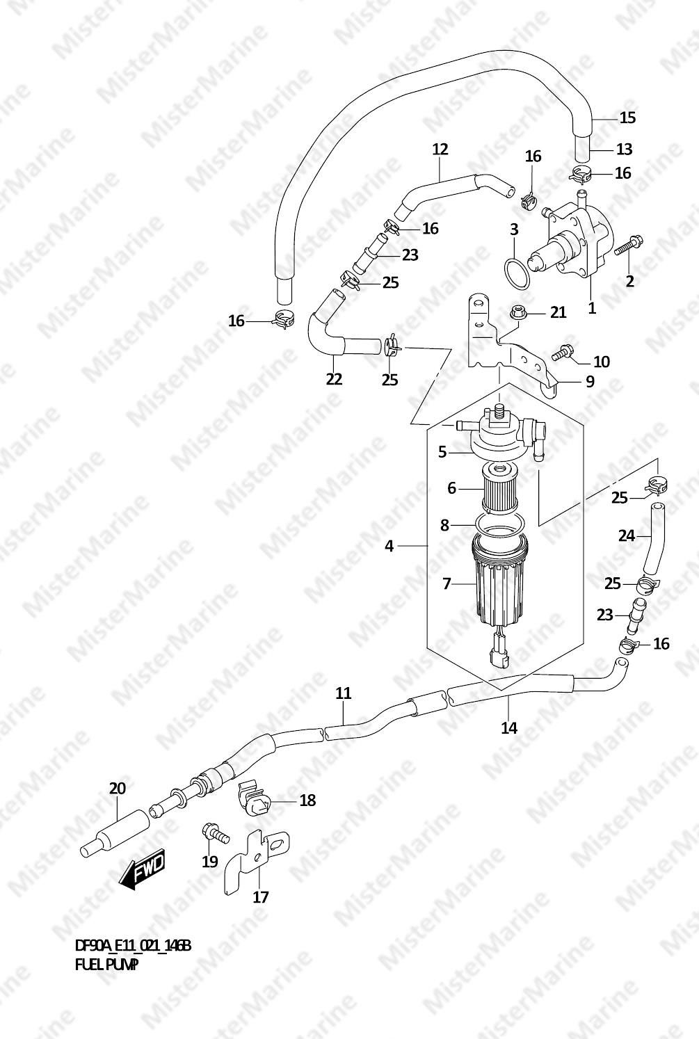 FIG.146B (1-D-2) FUEL PUMP (020:DF100B)