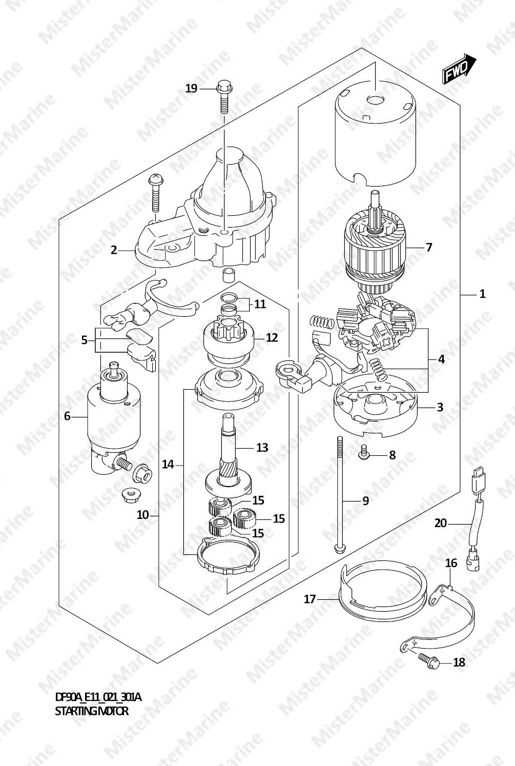 FIG.301A (1-E-3) STARTING MOTOR