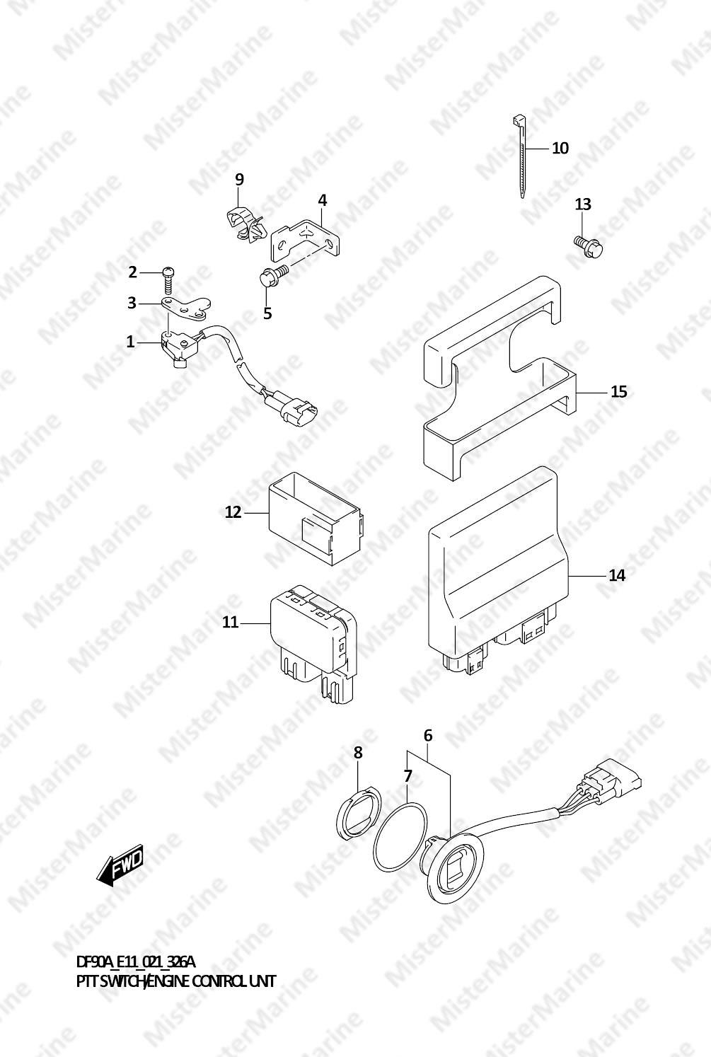 FIG.326A (1-F-2) PTT SWITCH/ENGINE CONTROL UNIT (SEE NOTE)