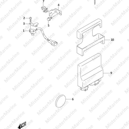 FIG.326B (1-F-4) PTT SWITCH/ENGINE CONTROL UNIT (DF90AWQH)