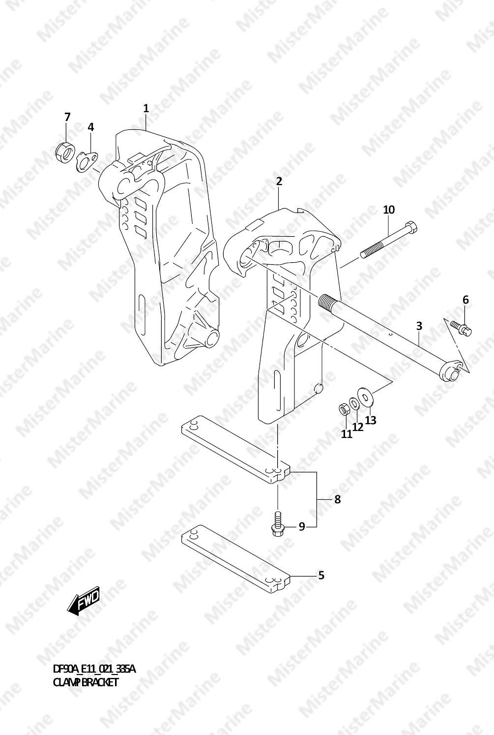 FIG.335A (1-F-7) CLAMP BRACKET (SEE NOTE)