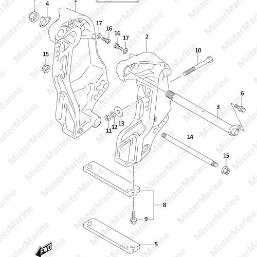 18 FIG.335B (1-F-9) CLAMP BRACKET (DF90AWQH)