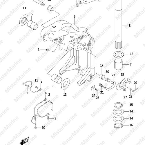 FIG.336A (1-F-10) SWIVEL BRACKET (DF70A,DF80A,DF90A,DF100B)
