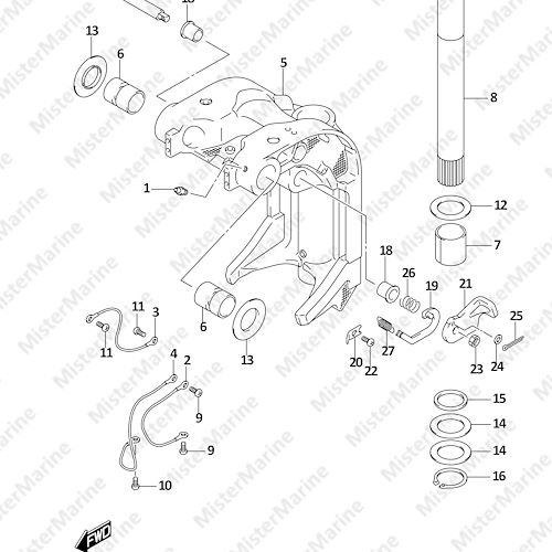 FIG.336B (1-F-12) SWIVEL BRACKET (DF70ATH,DF90ATH)