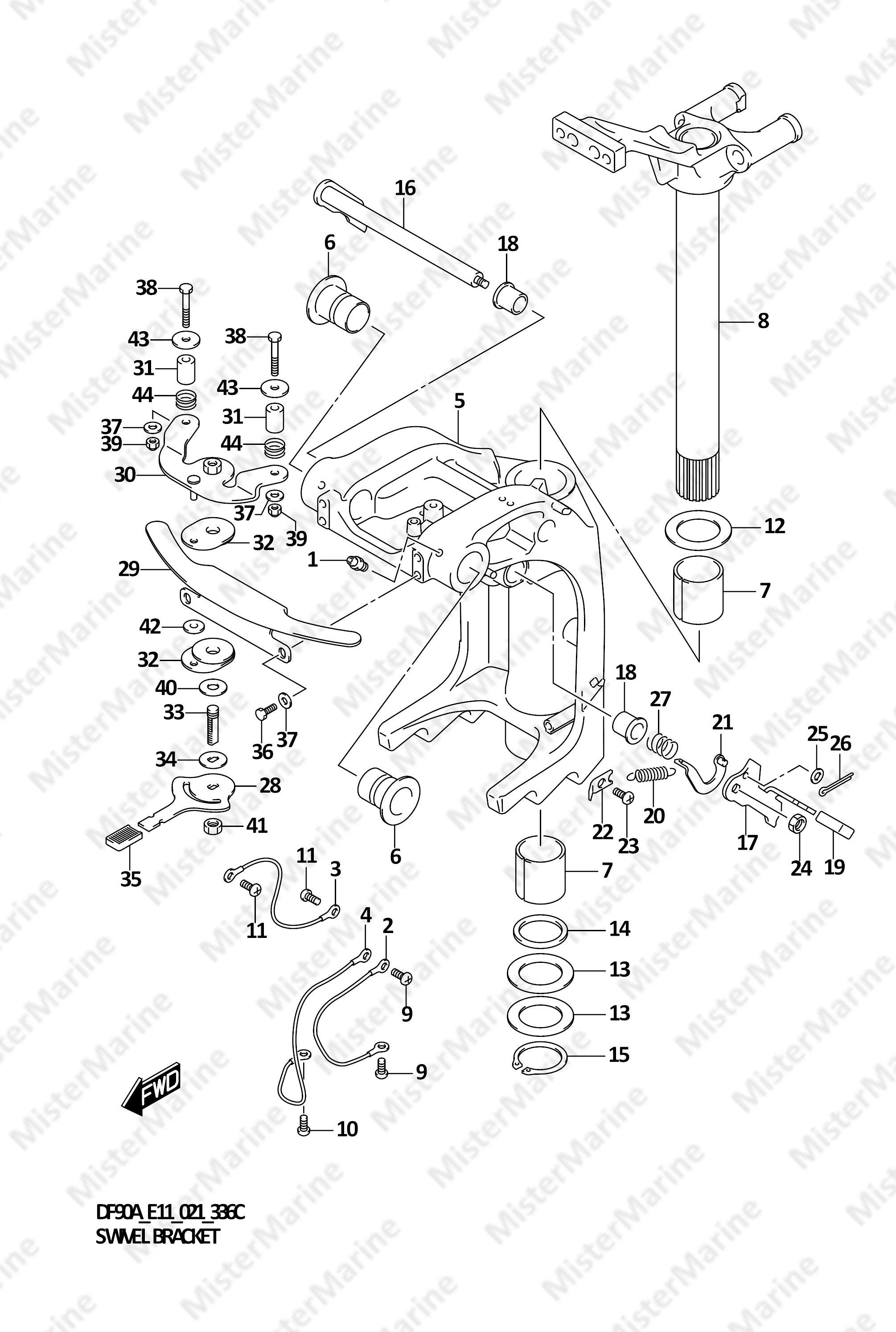 FIG.336C (1-F-13) SWIVEL BRACKET (DF90AWQH)