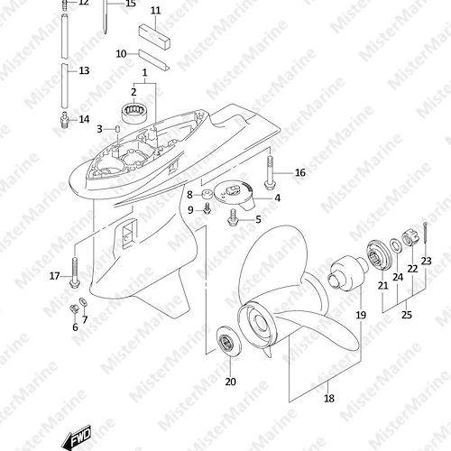 FIG.407C (1-G-13) GEAR CASE ((DF70ATH,DF90ATH):E01:020)