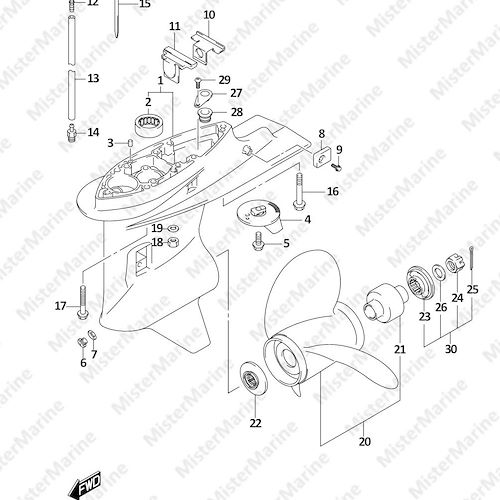 FIG.407E (1-H-4) GEAR CASE (DF90AWQH)