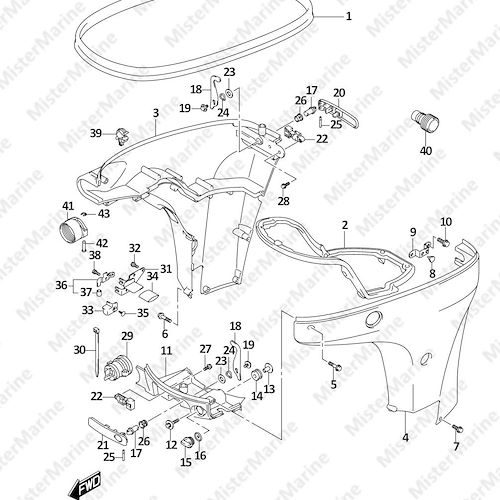 FIG.410A (1-H-6) SIDE COVER (DF70A,DF80A,DF90A,DF100B)