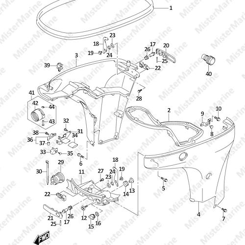 FIG.410C (1-H-10) SIDE COVER (DF90AWQH)