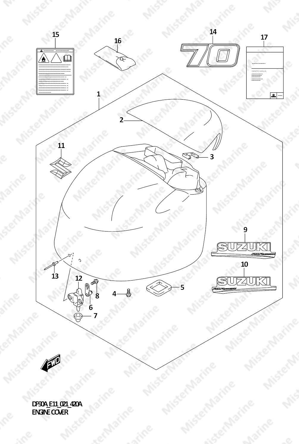 14 1715 FIG.420A (1-H-12) ENGINE COVER ((DF70A,DF70ATH):020)