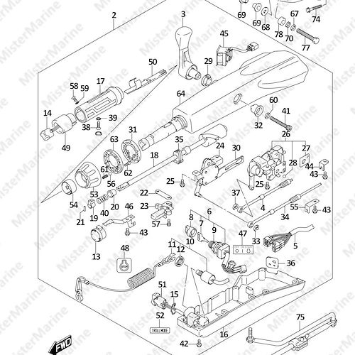 FIG.444A (1-I-11) TILLER HANDLE (DF70ATH,DF90ATH)