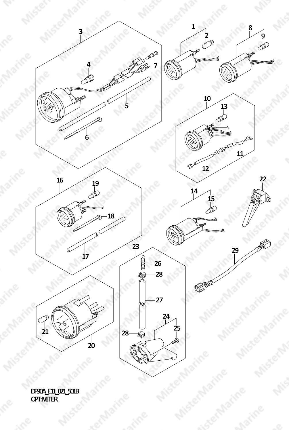 FIG.501B (1-J-7) OPT:METER (DF70ATH,DF90ATH)