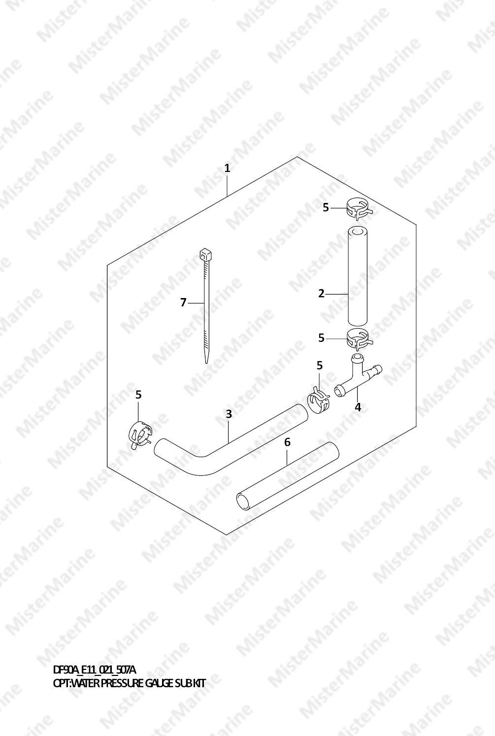 FIG.507A (1-J-9) OPT:WATER PRESSURE GAUGE SUB KIT