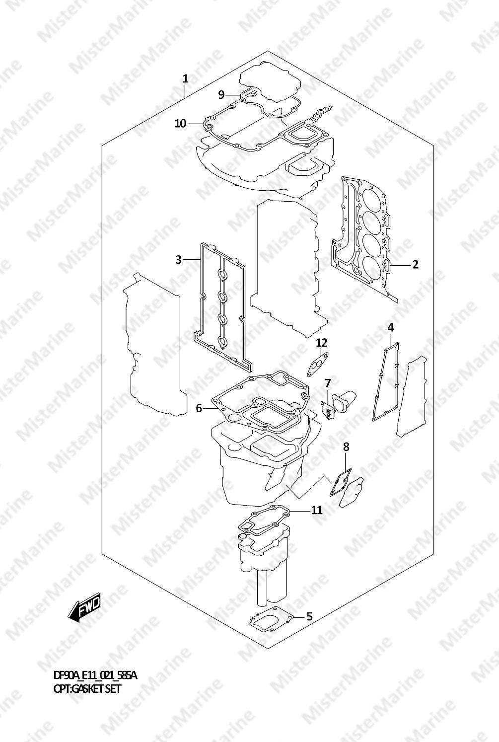 FIG.585A (1-L-9) OPT:GASKET SET (SEE NOTE)