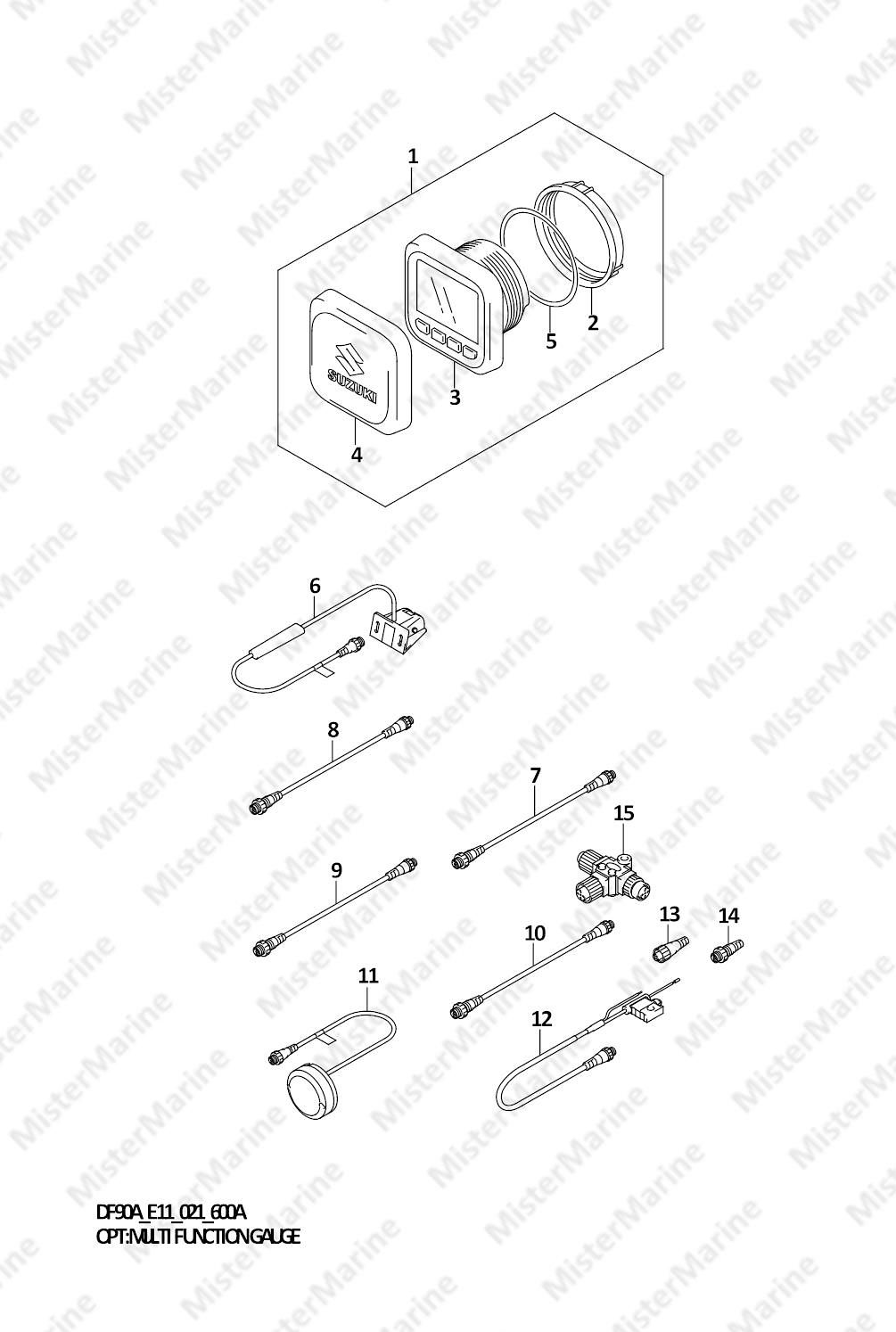 FIG.600A (1-L-10) OPT:MULTI FUNCTION GAUGE (DF70ATH,DF90ATH)
