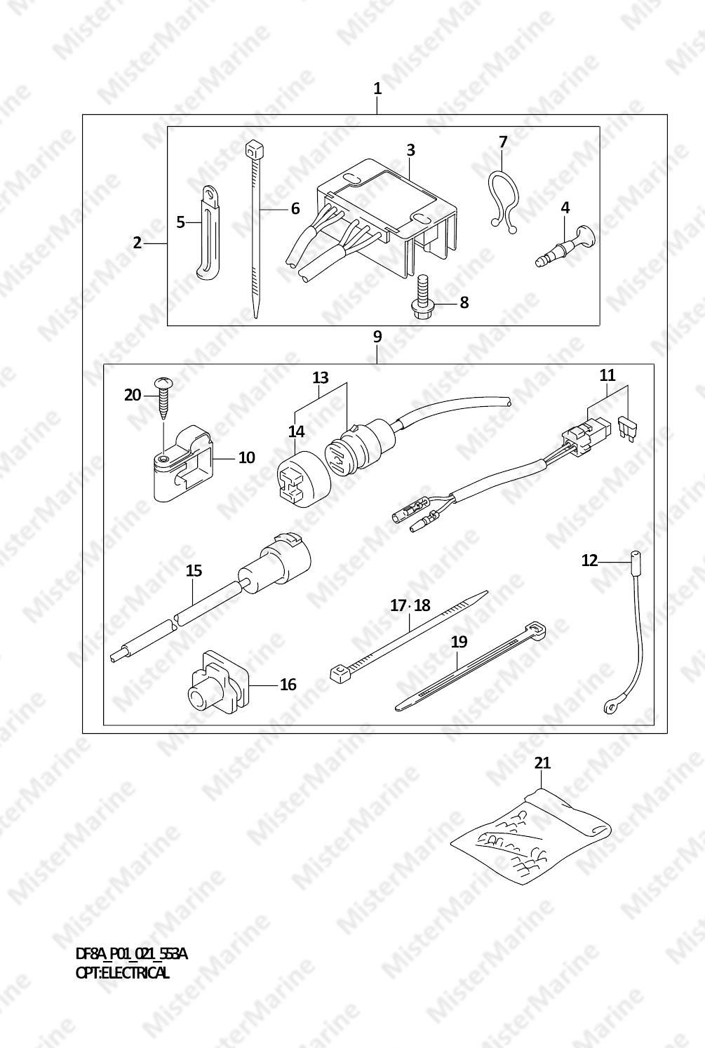 FIG.553A (1-F-13) OPT:ELECTRICAL (MANUAL STARTER) (DF8A,DF9.9A)