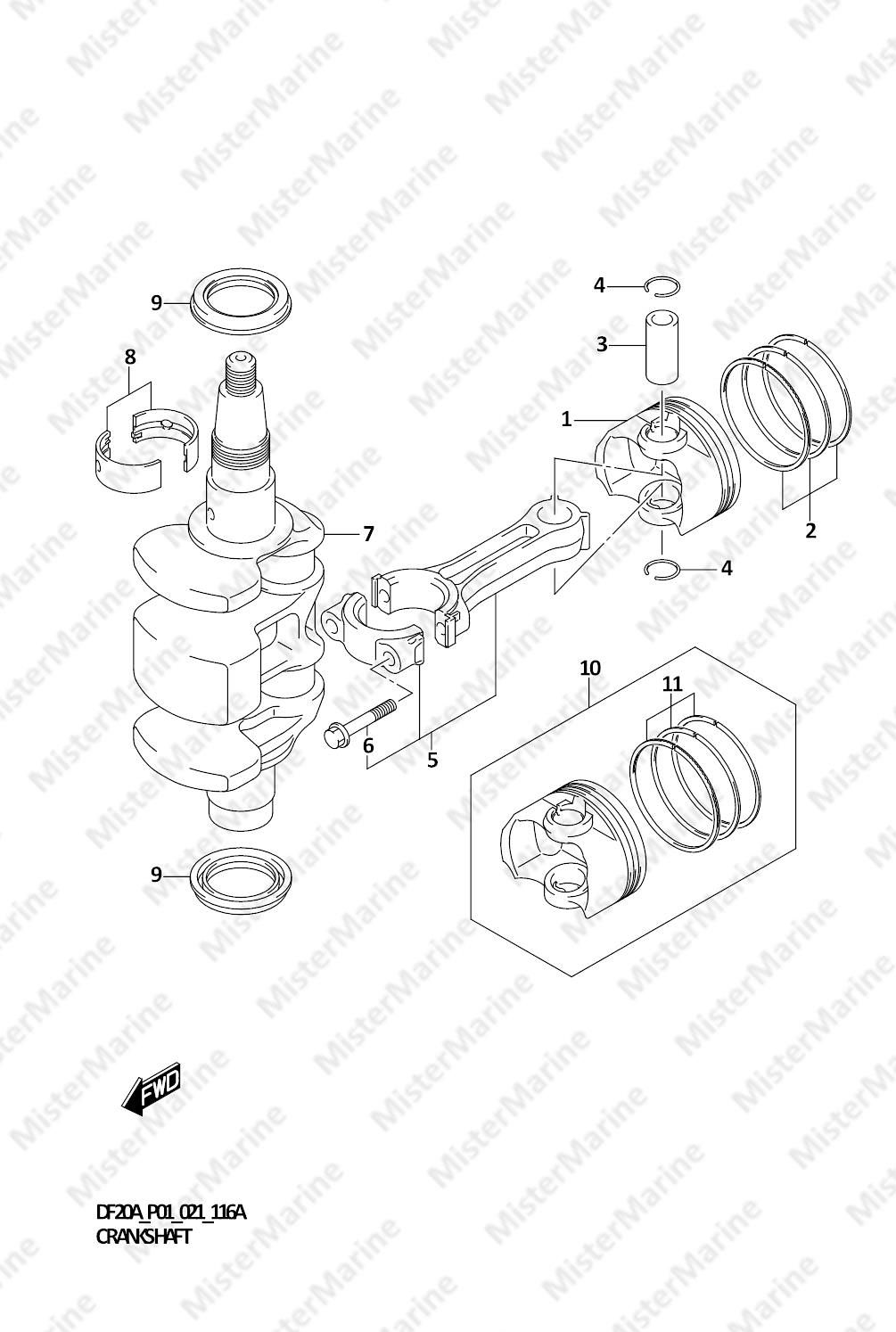 FIG.116A (1-B-4) CRANKSHAFT