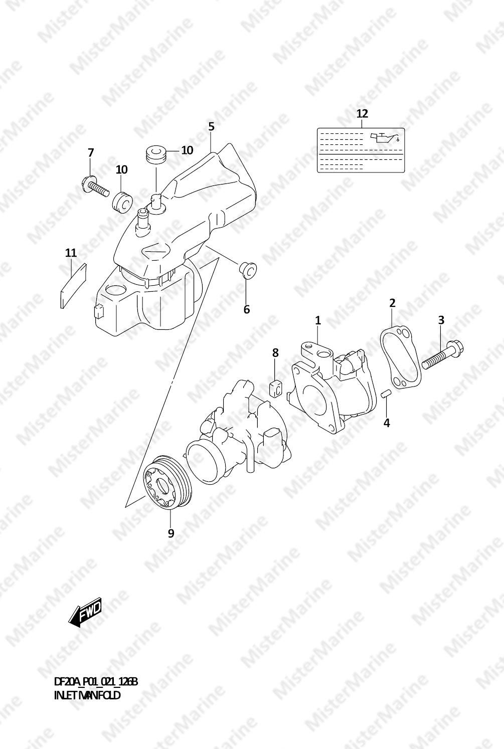 FIG.126B (1-B-9) INLET MANIFOLD (DF15A,DF15AR,DF15AT)