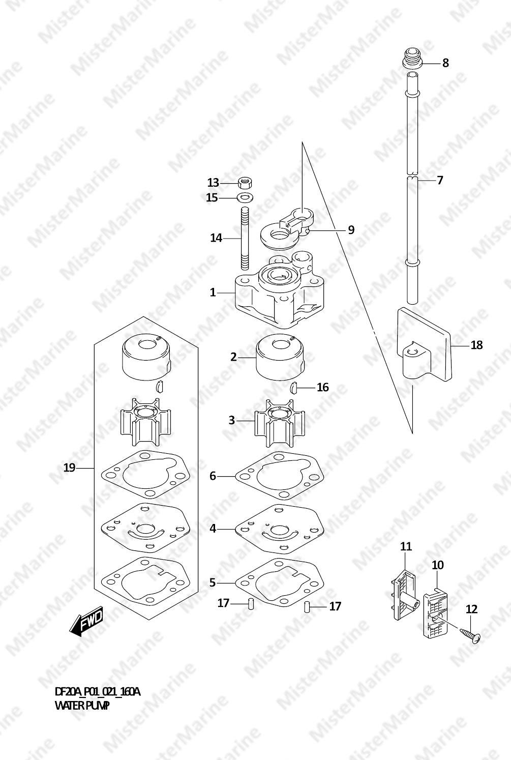 FIG.160A (1-C-2) WATER PUMP (P01)