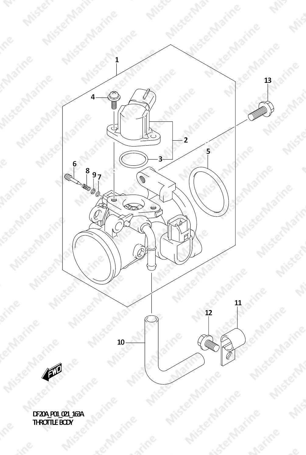 FIG.163A (1-C-5) THROTTLE BODY (SEE NOTE)