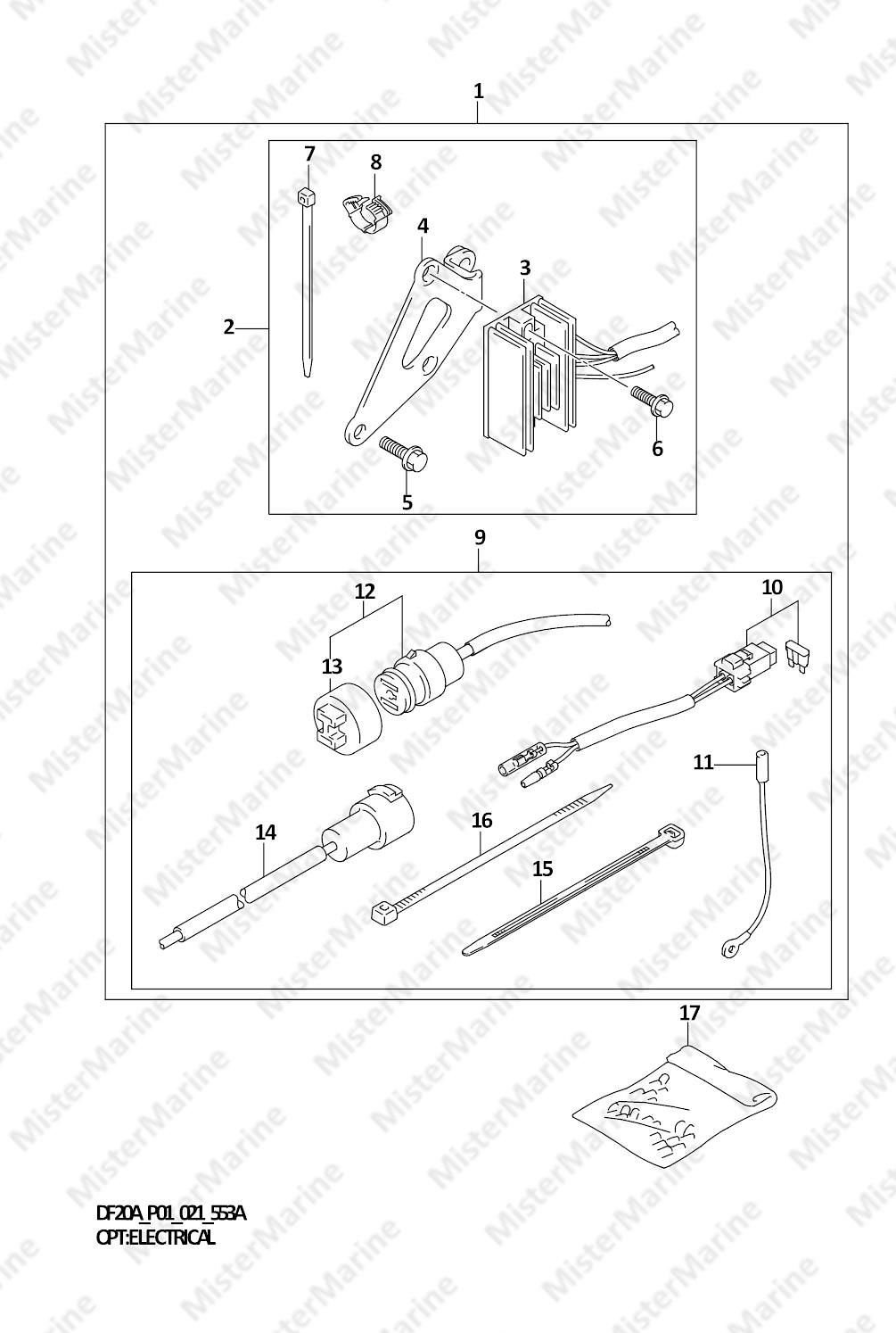 FIG.553A (1-L-12) OPT:ELECTRICAL (MANUAL STARTER) (SEE NOTE)