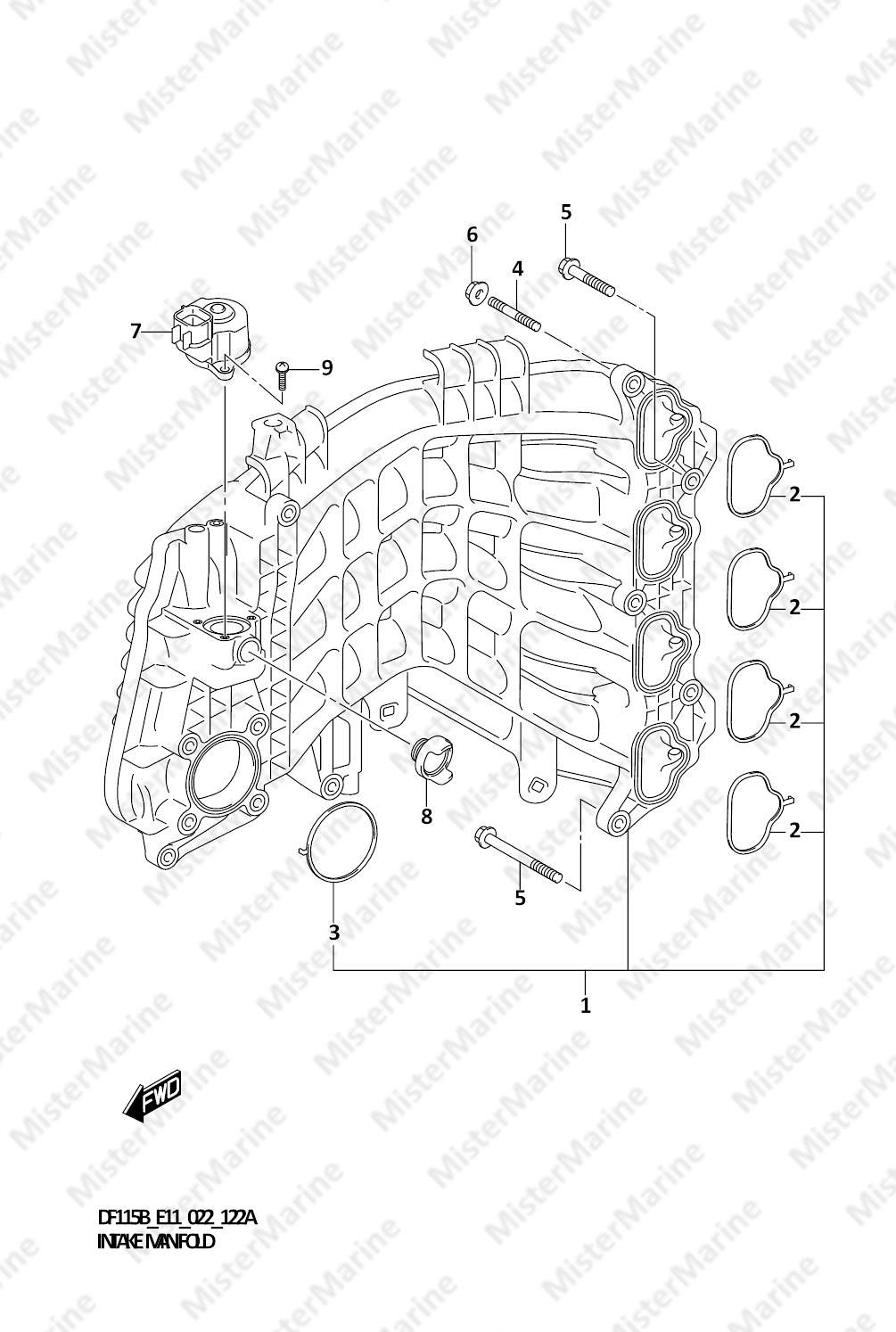 FIG.122A (1-B-8) INTAKE MANIFOLD