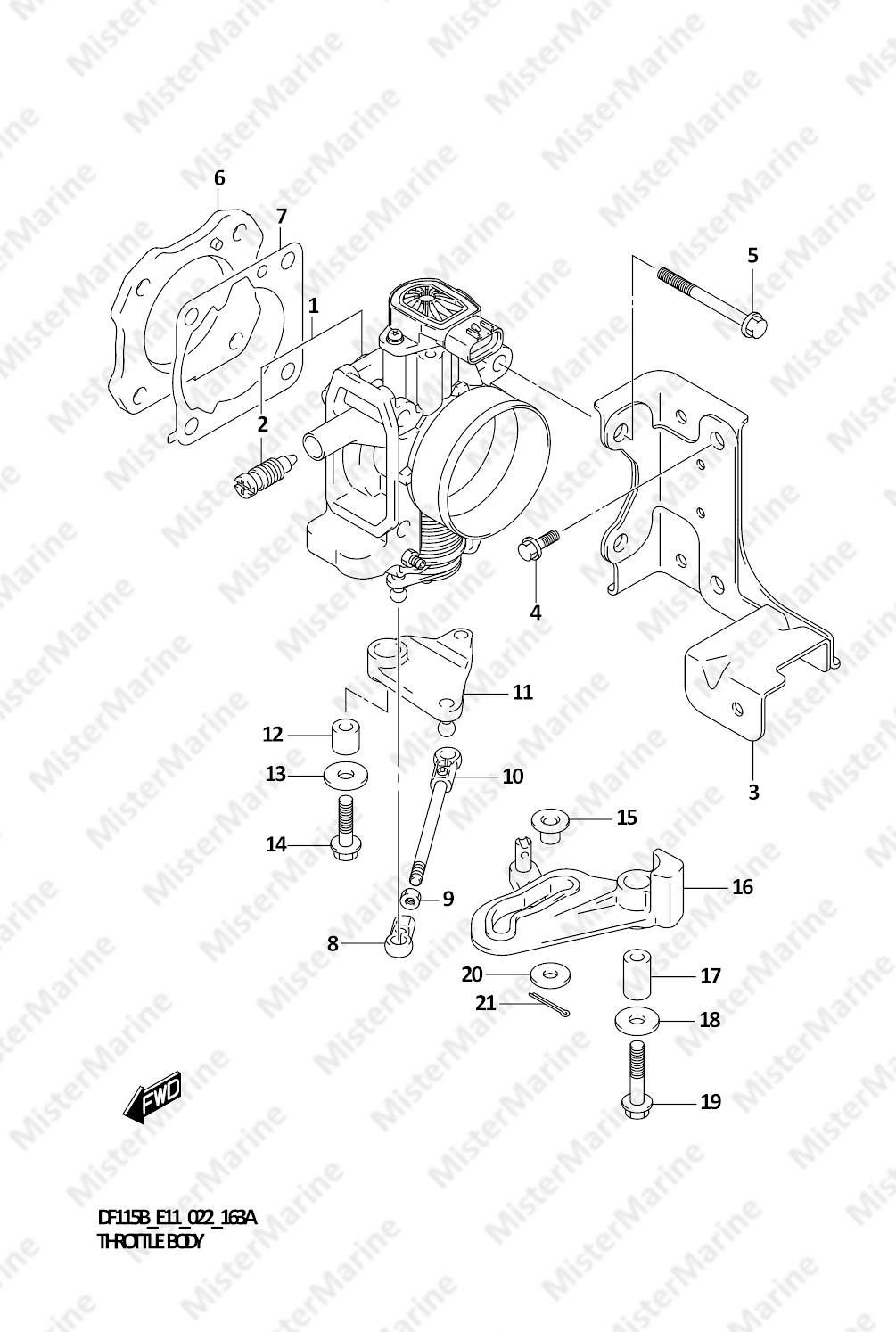 FIG.163A (1-C-6) THROTTLE BODY