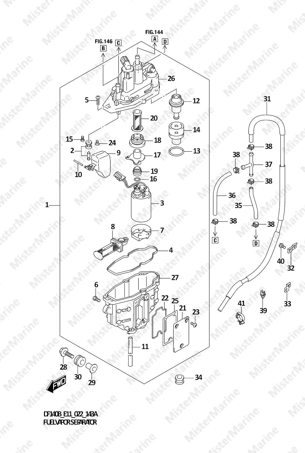 FIG.143A (1-B-11) FUEL VAPOR SEPARATOR (E11)