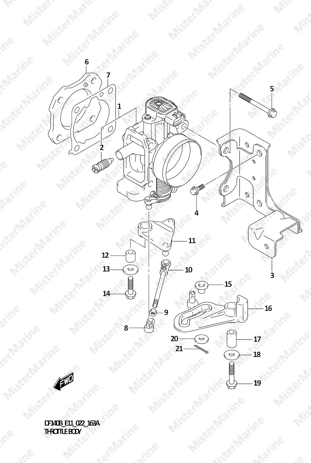 FIG.163A (1-C-6) THROTTLE BODY
