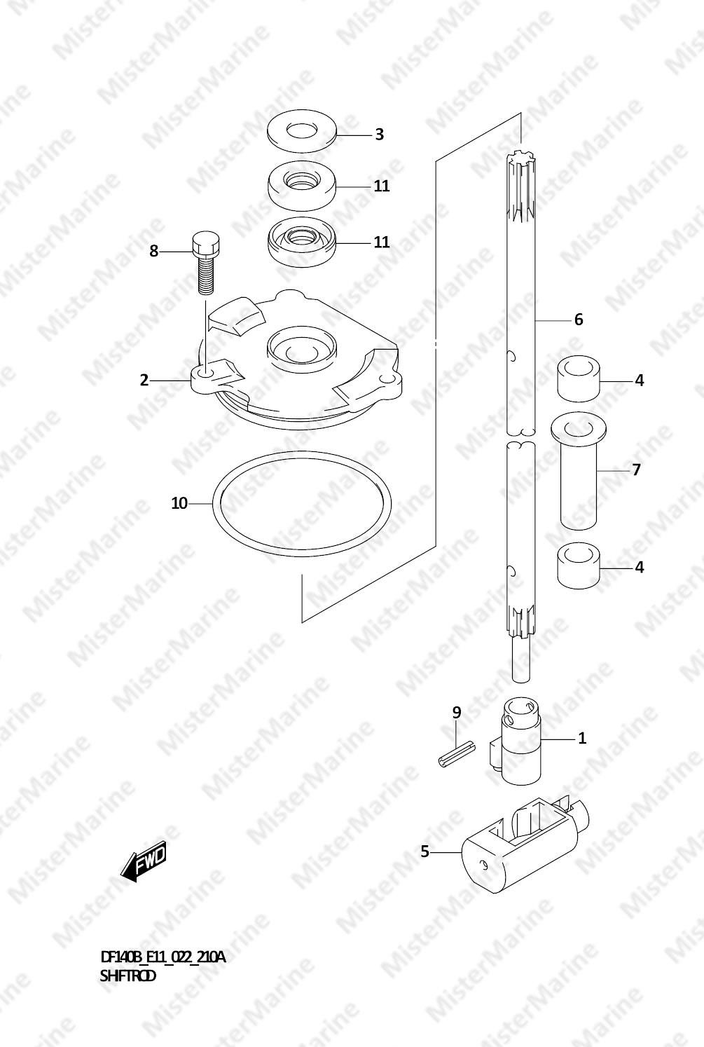 FIG.210A (1-C-10) SHIFT ROD (DF140BT)