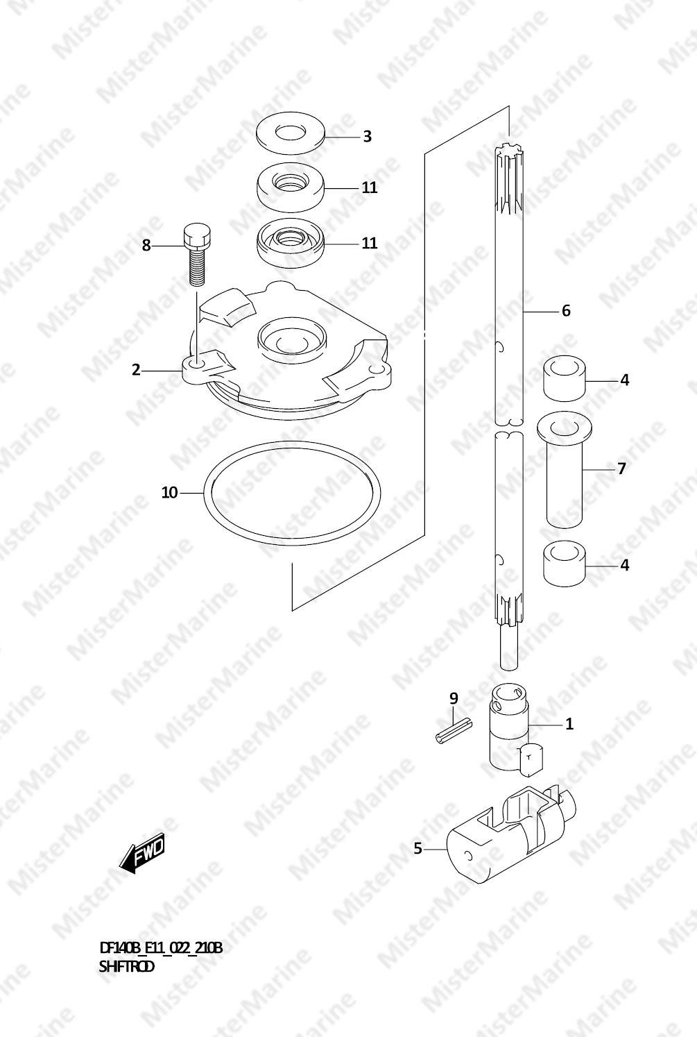 FIG.210B (1-C-11) SHIFT ROD (DF140BZ)