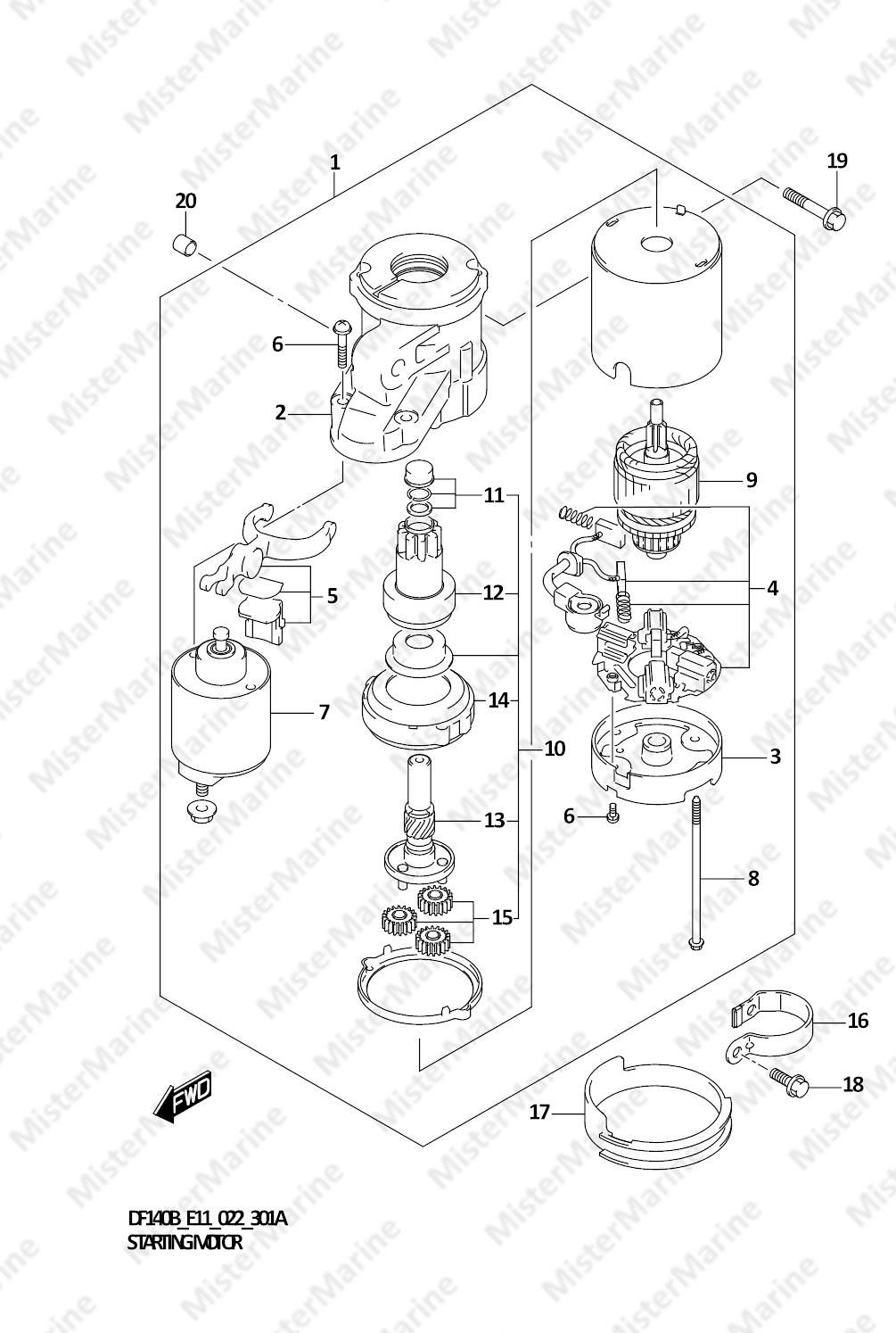 FIG.301A (1-D-3) STARTING MOTOR
