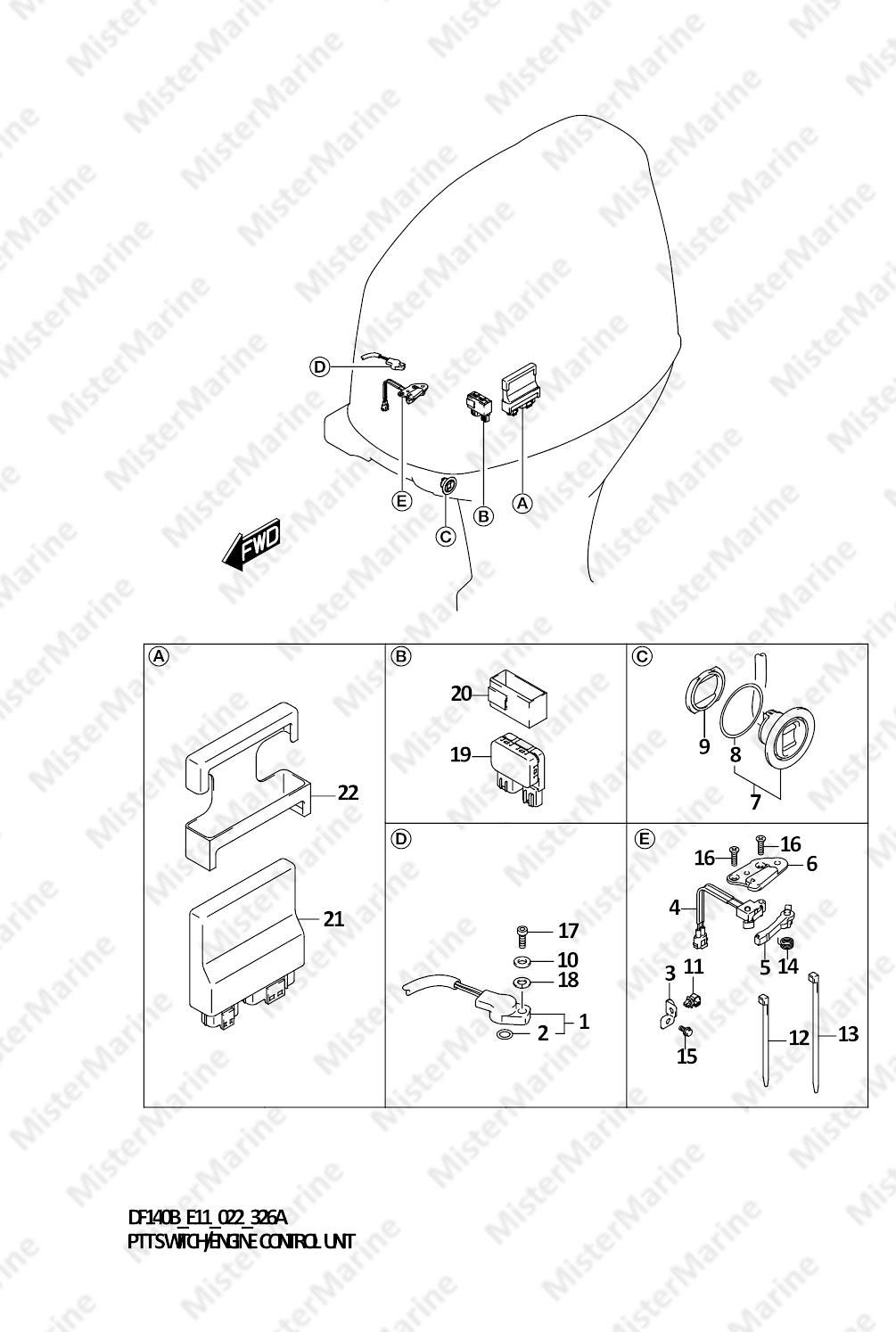 FIG.326A (1-D-9) PTT SWITCH/ENGINE CONTROL UNIT