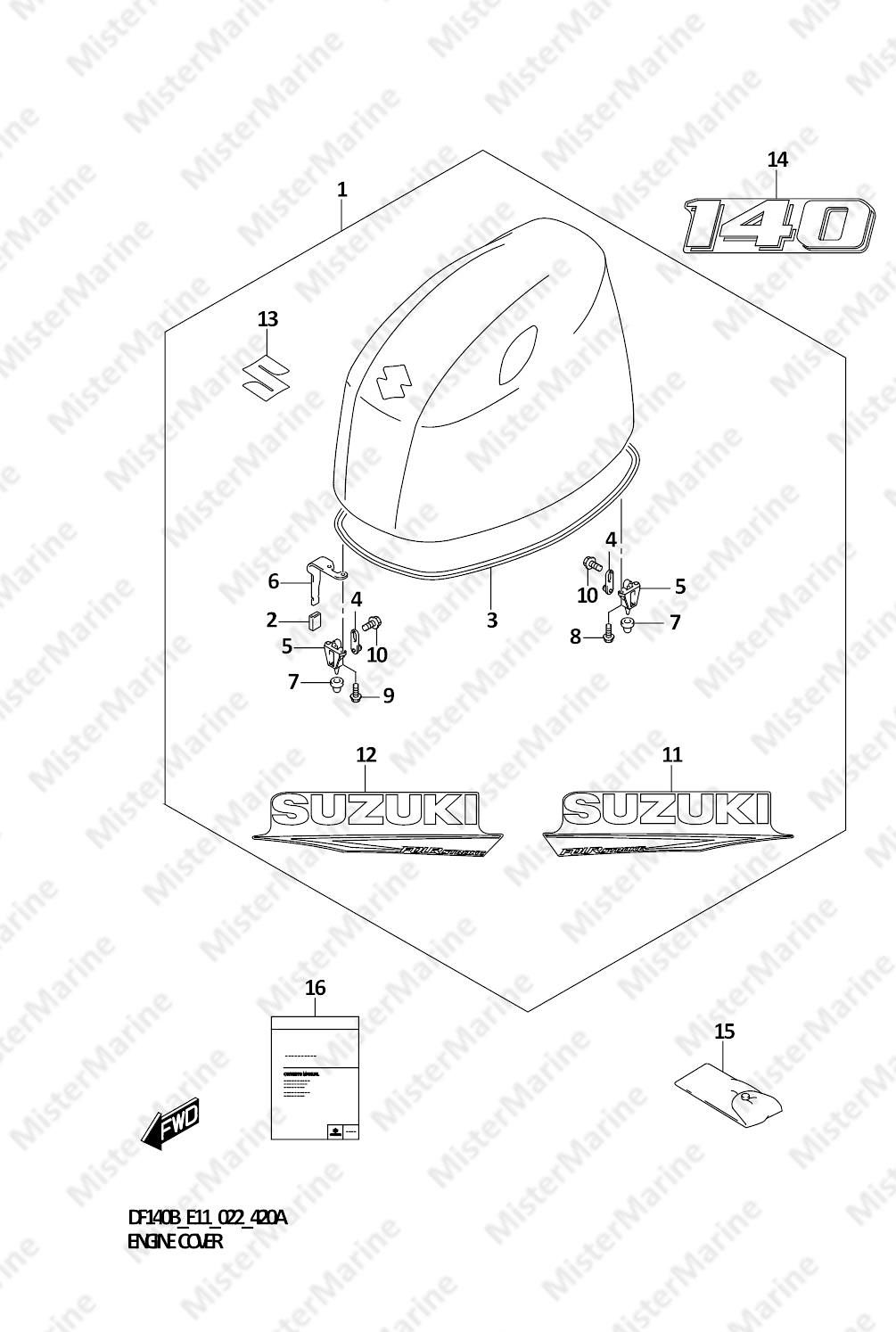 FIG.420A (1-E-12) ENGINE COVER
