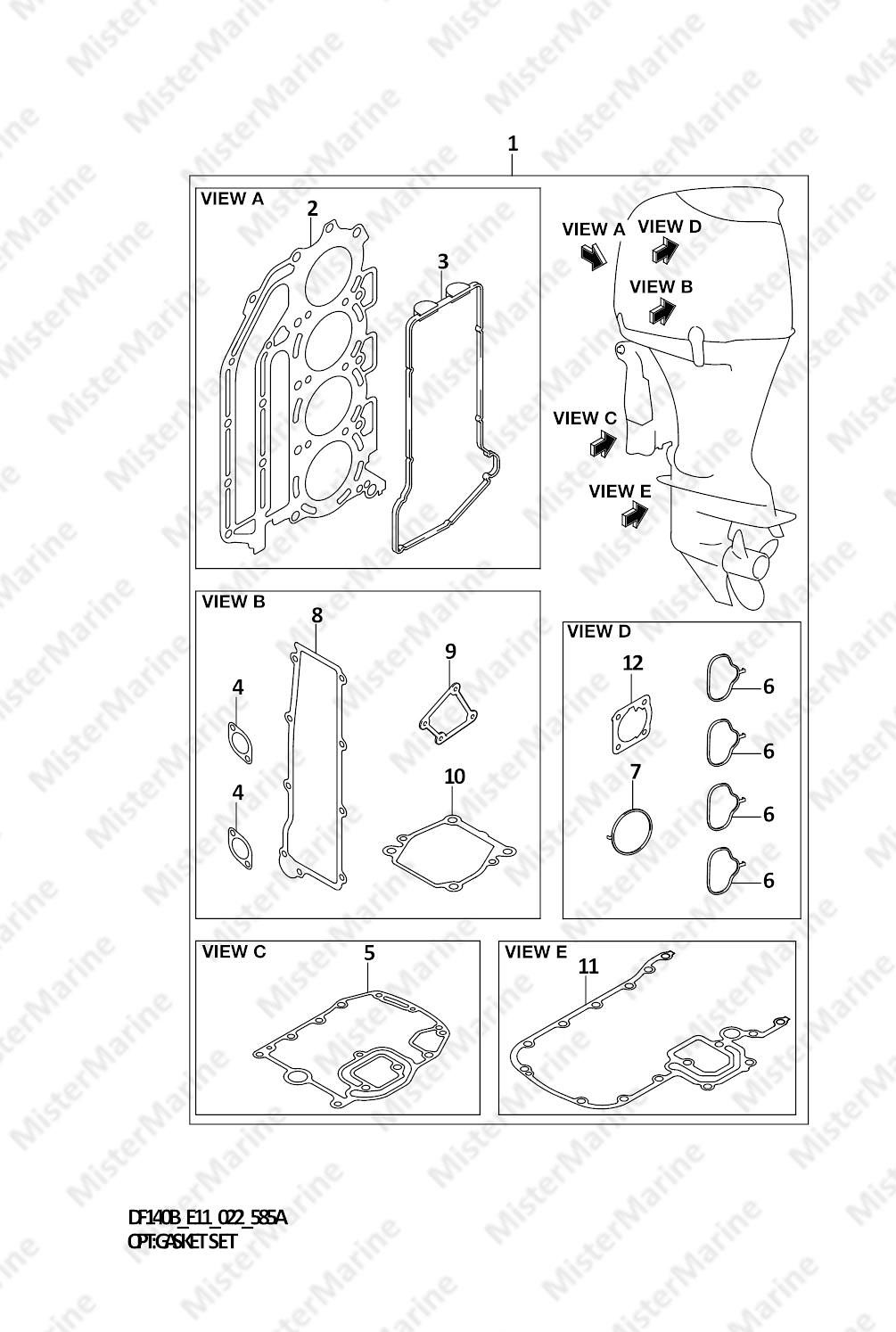 FIG.585A (1-G-9) OPT:GASKET SET