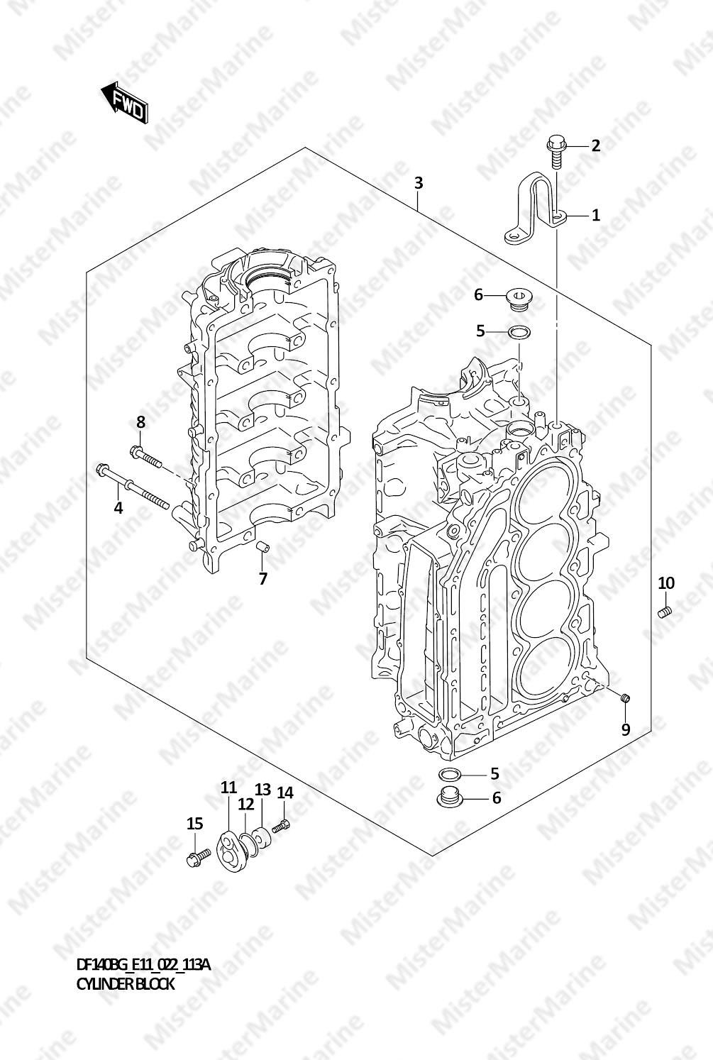 FIG.113A (1-B-3) CYLINDER BLOCK
