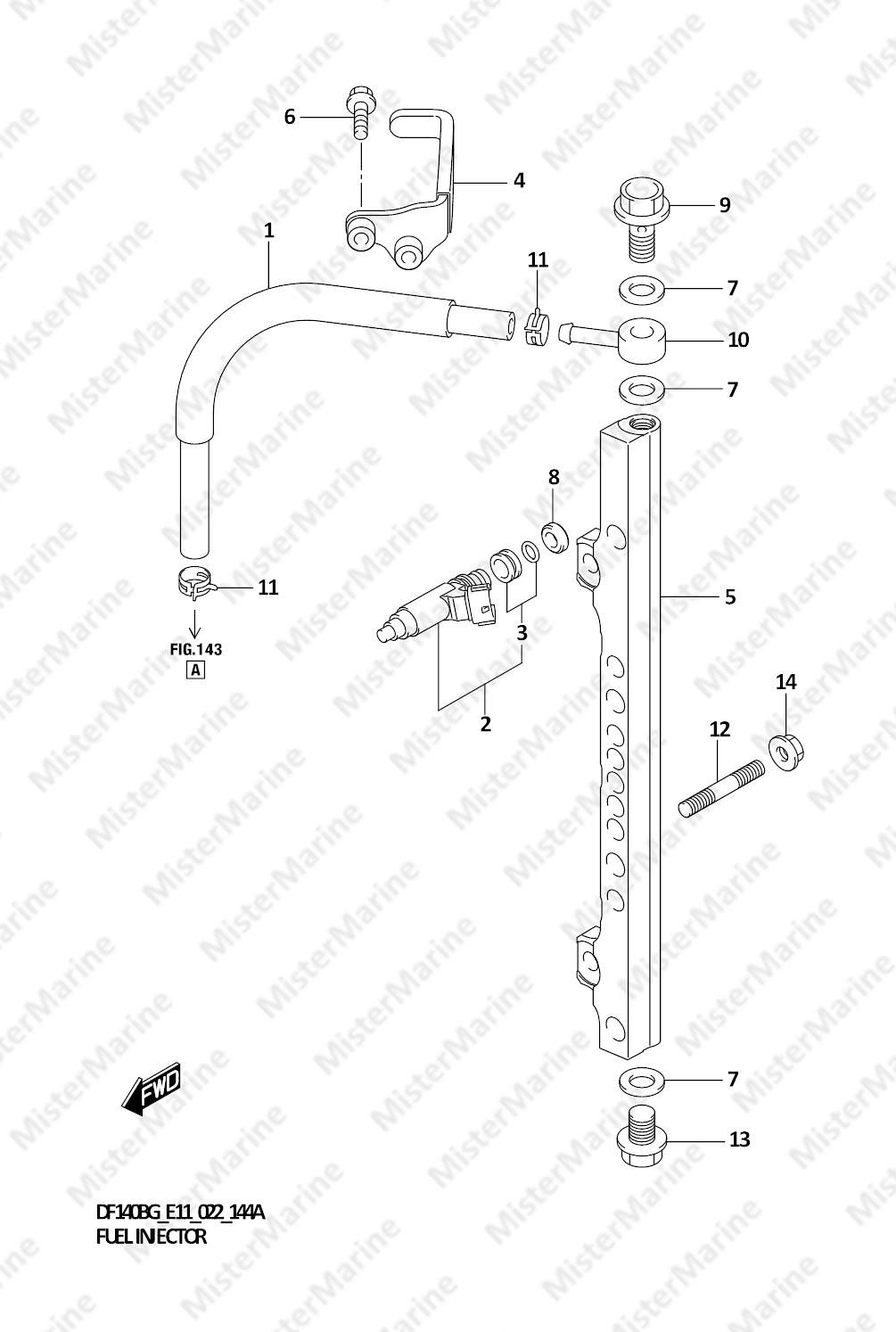 FIG.144A (1-C-2) FUEL INJECTOR (E11:021)