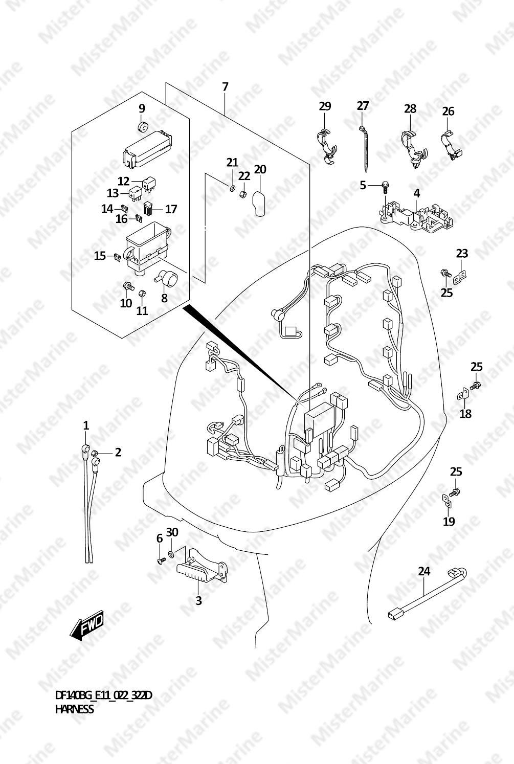 FIG.322D (1-E-5) HARNESS ((DF140BG,DF140BZG):022)