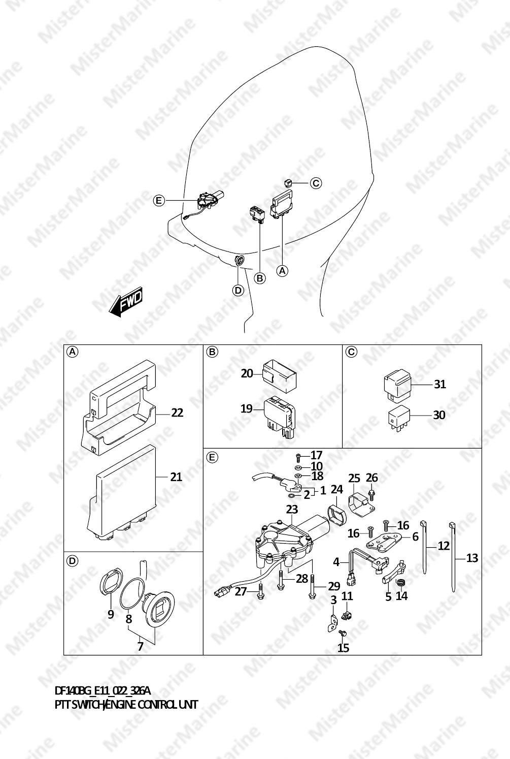 FIG.326A (1-E-6) PTT SWITCH/ENGINE CONTROL UNIT (SEE NOTE)