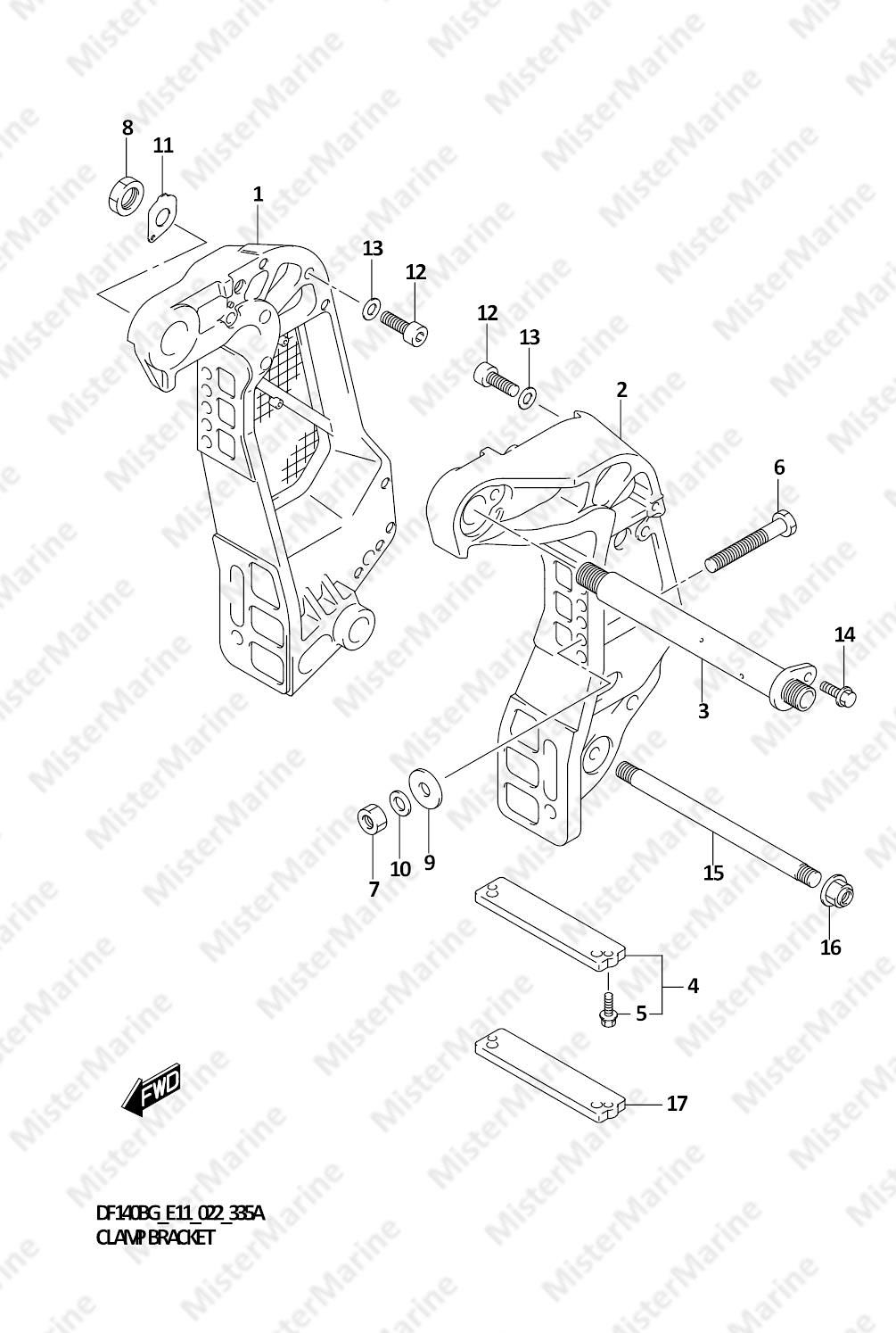 FIG.335A (1-E-11) CLAMP BRACKET (DF115BG,DF115BZG)