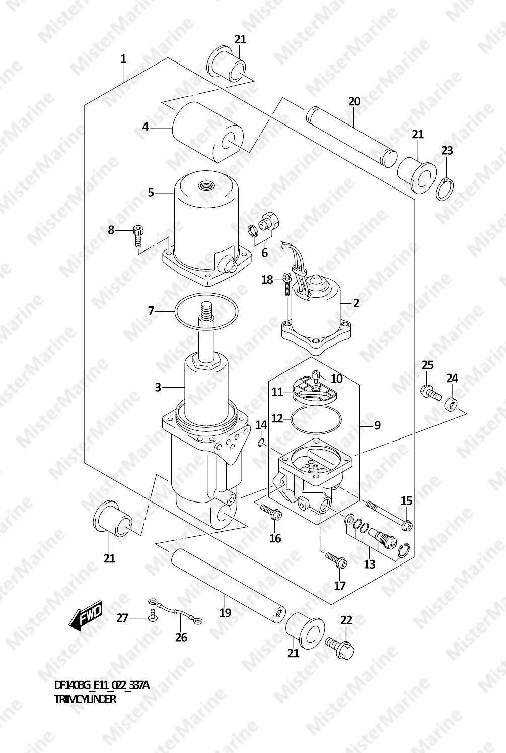 FIG.337A (1-F-4) TRIM CYLINDER (DF115BG,DF115BZG)