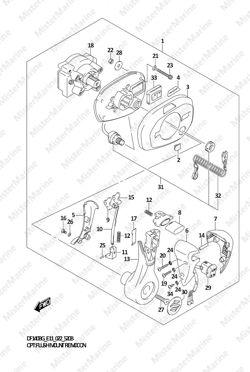 FIG.520B FIG.520B (1-H-4) OPT:FLUSH MOUNT REMOCON (022)