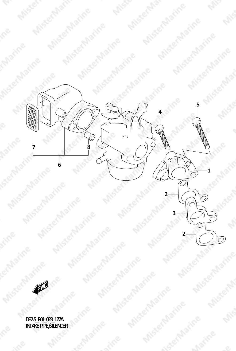 FIG.127A (1-B-5) INTAKE PIPE/SILENCER