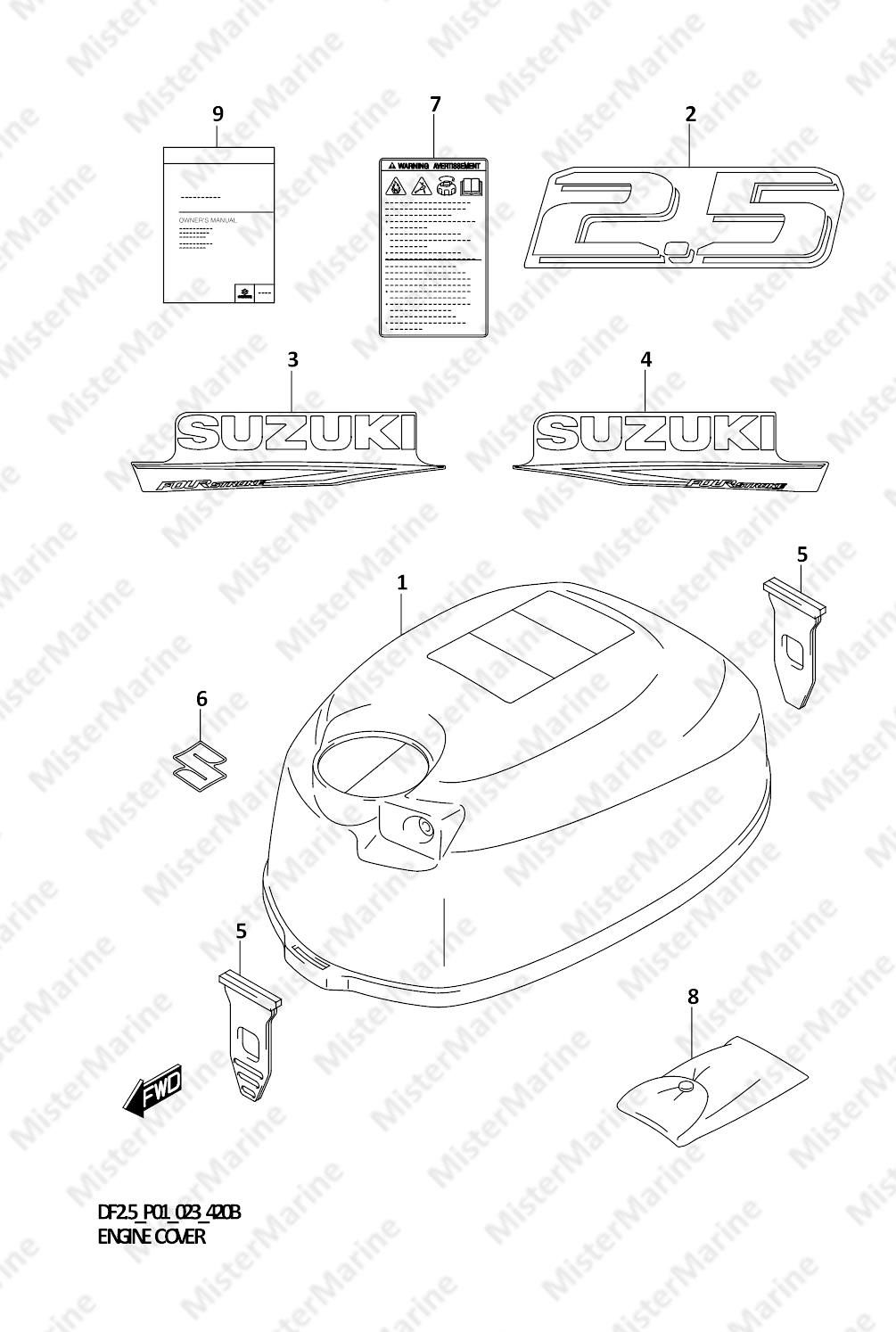 9 7 FIG.420B (1-C-8) ENGINE COVER (021,022,023)
