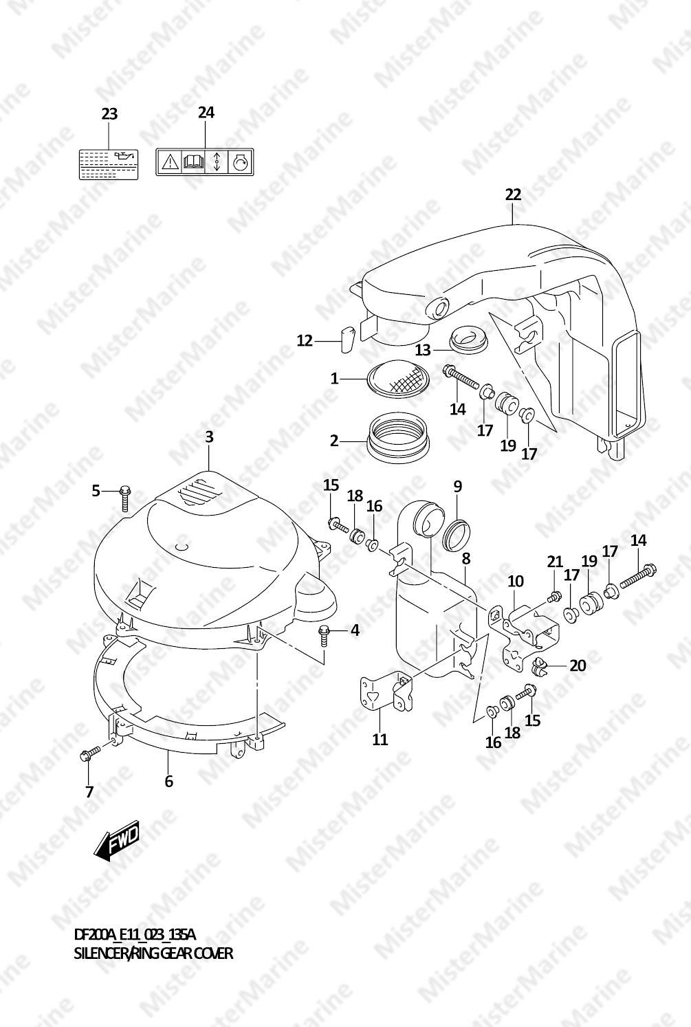 FIG.135A (1-D-4) SILENCER/RING GEAR COVER